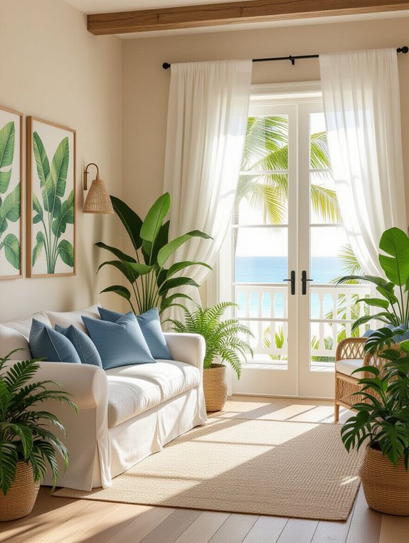 vibrant tropical plant decor