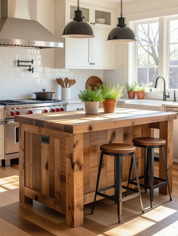 vintage butcher block island
