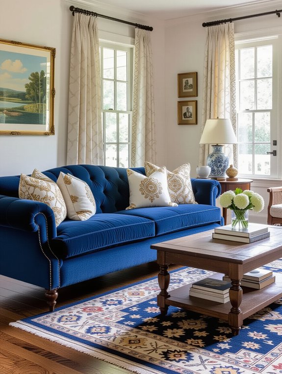 vintage cobalt living room