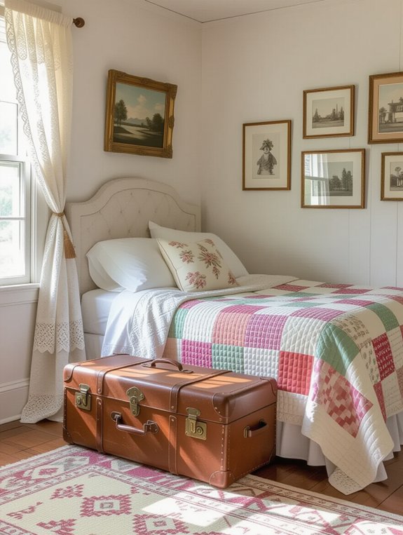 vintage luggage storage charm