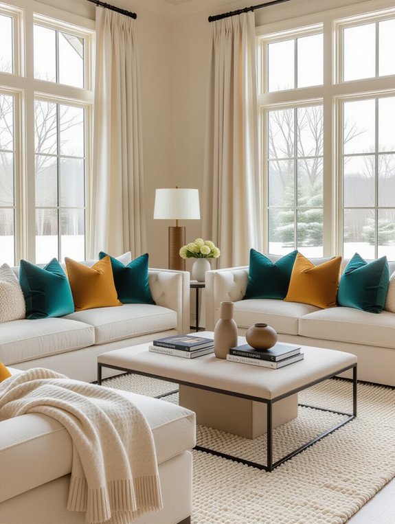 warm beige vibrant accents