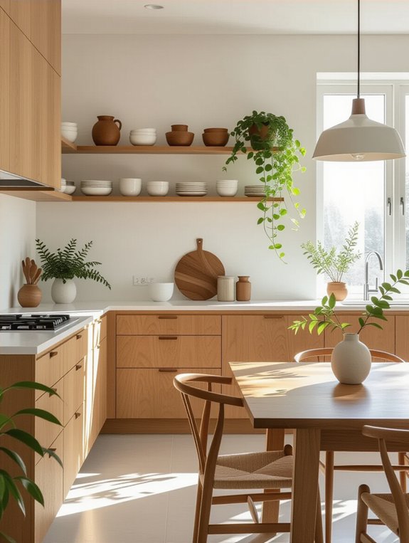 warm natural wood accents