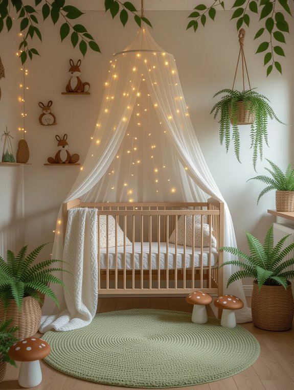 whimsical woodland nursery lighting