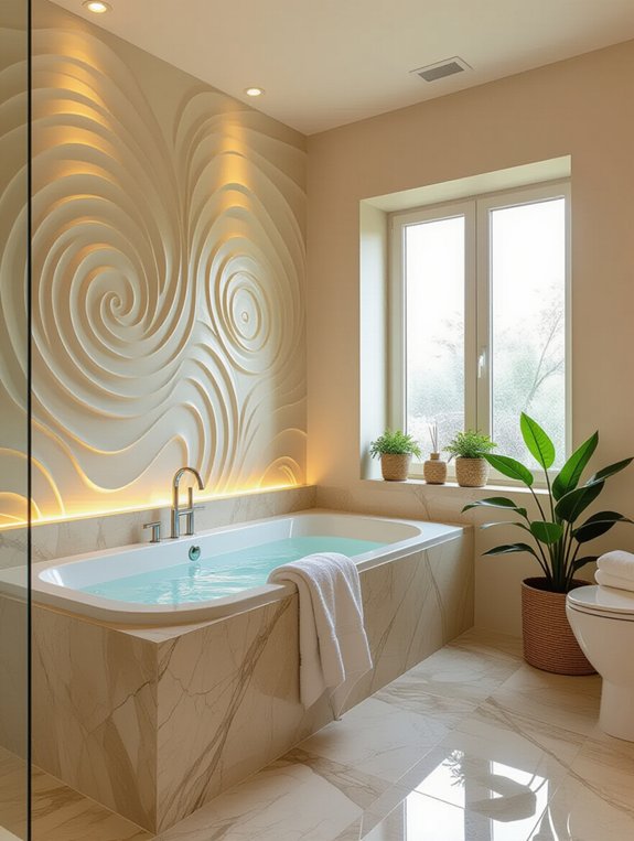 artistic bathroom wall treatments