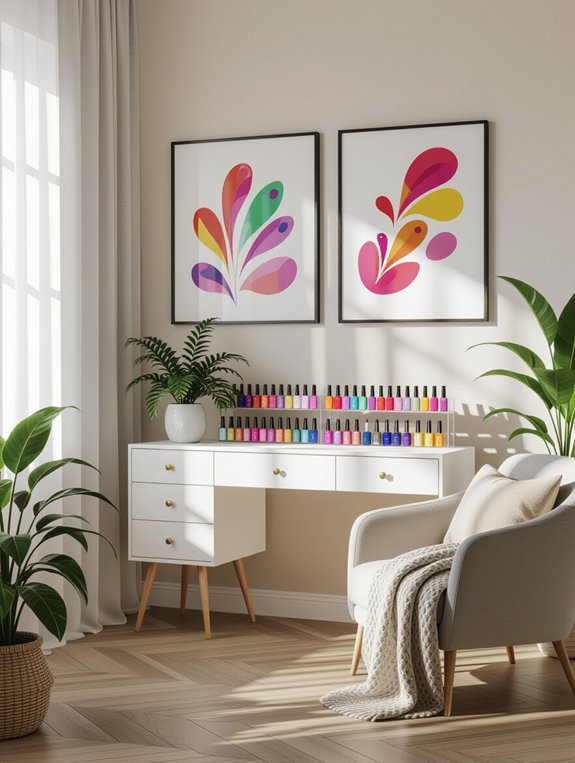 artistic nail room decor