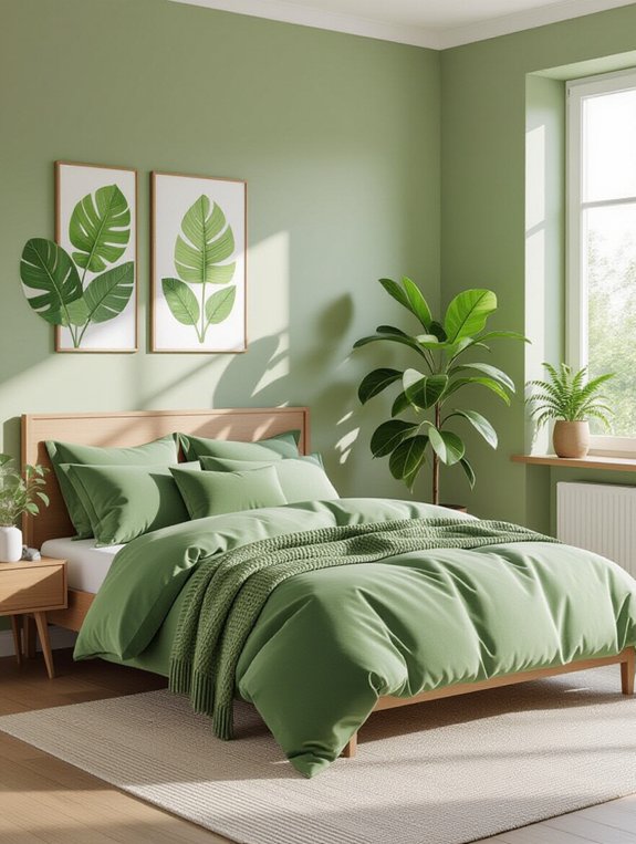 avocado inspired bedroom decor