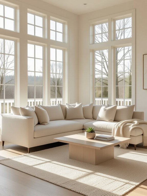 beige sofa as centerpiece