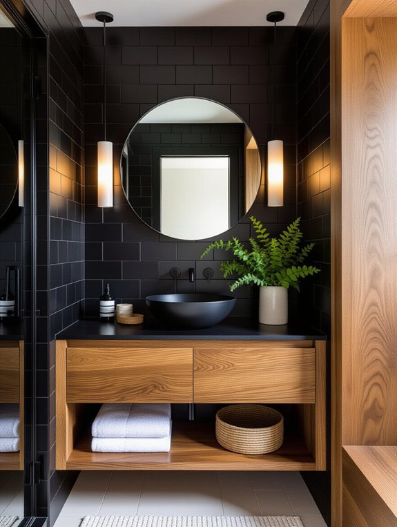 black and wood elegance