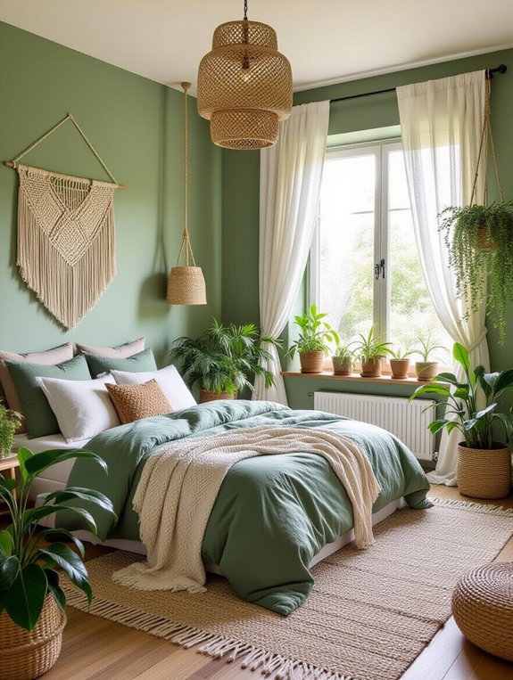 bohemian sage green decor