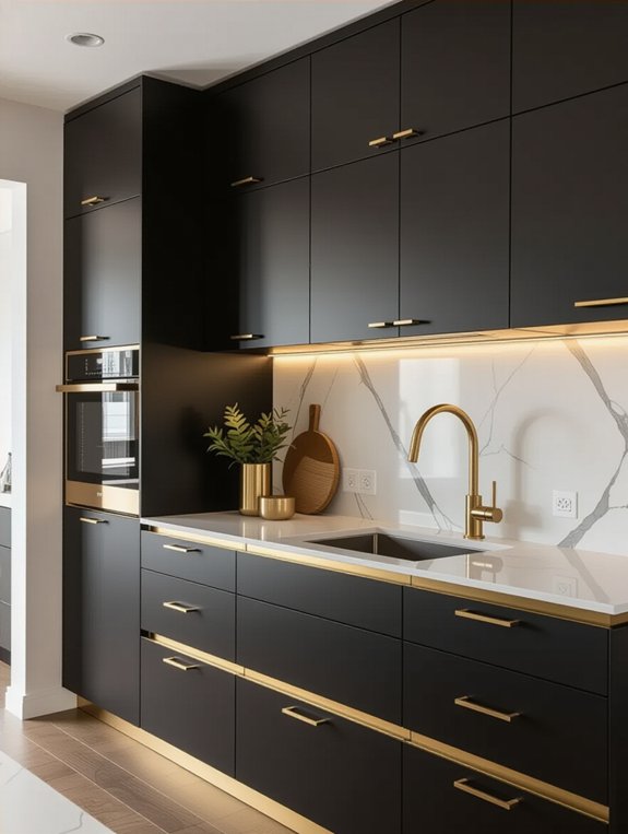 bold black gold kitchen