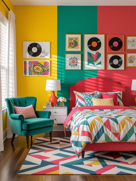bold color blocked walls