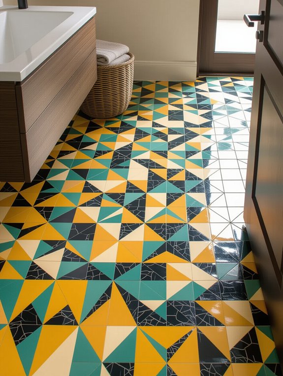 bold geometric bathroom designs