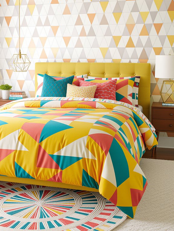 bold geometric retro decor