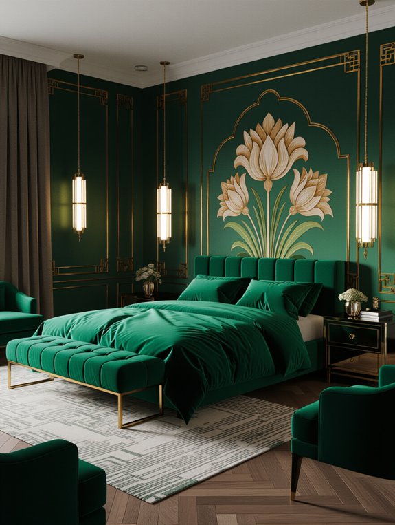 bold glamorous bedroom retreat