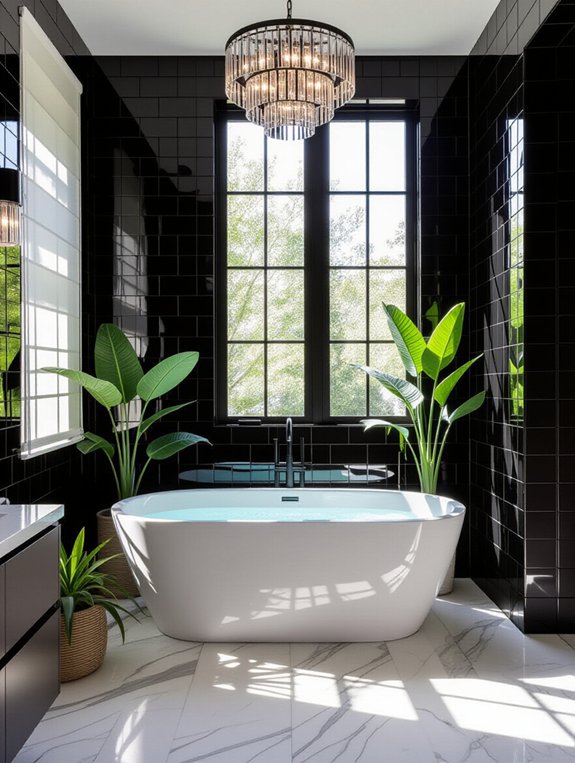 bold high contrast bathroom designs