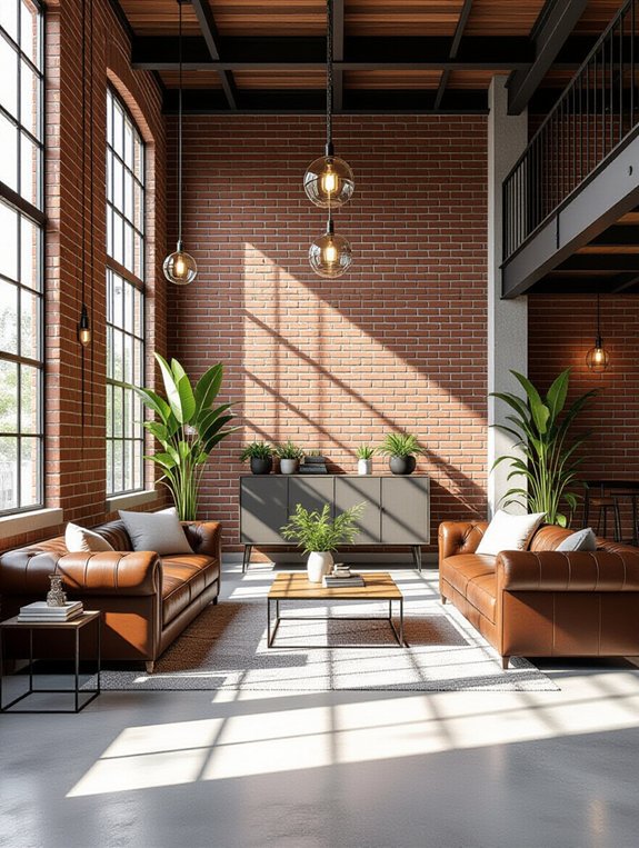 bold industrial living room