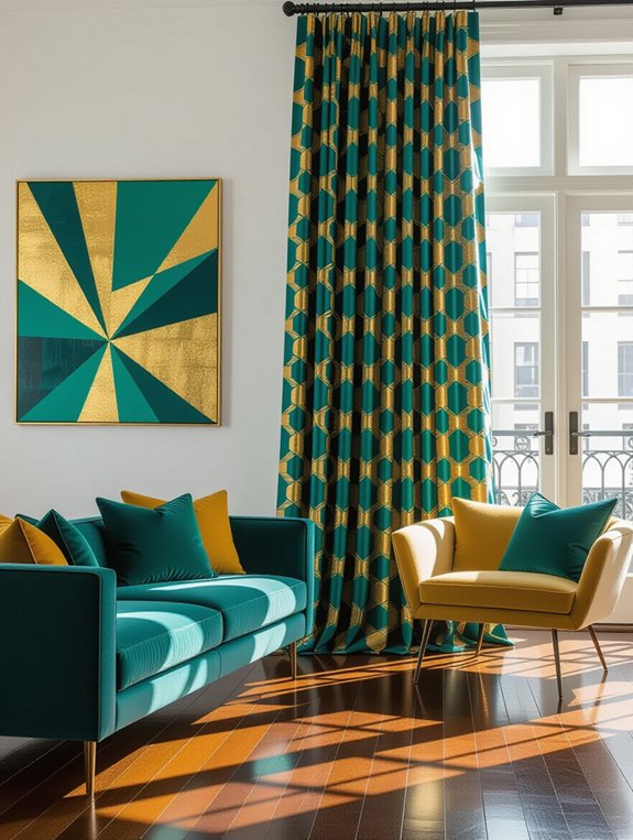 bold patterned drapes transform spaces