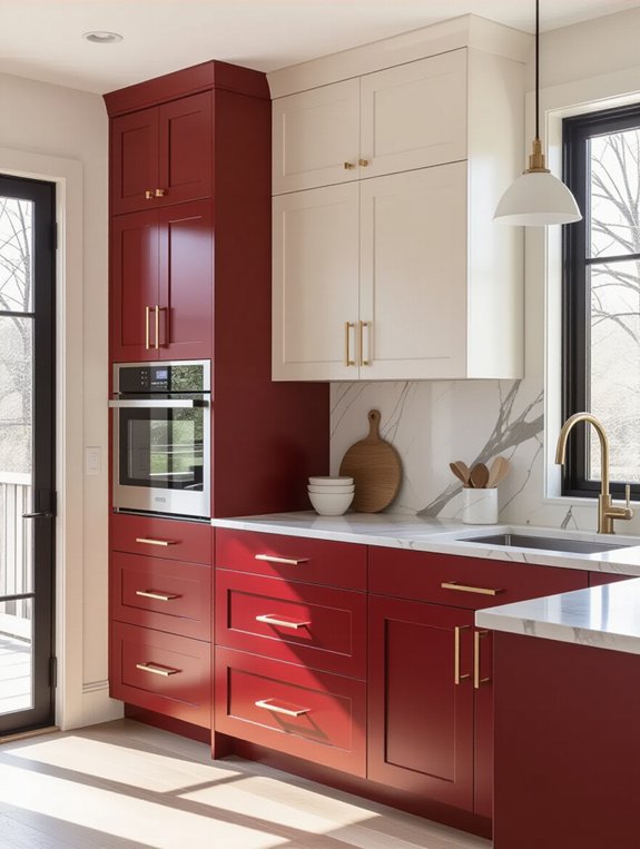 bold red calming beige