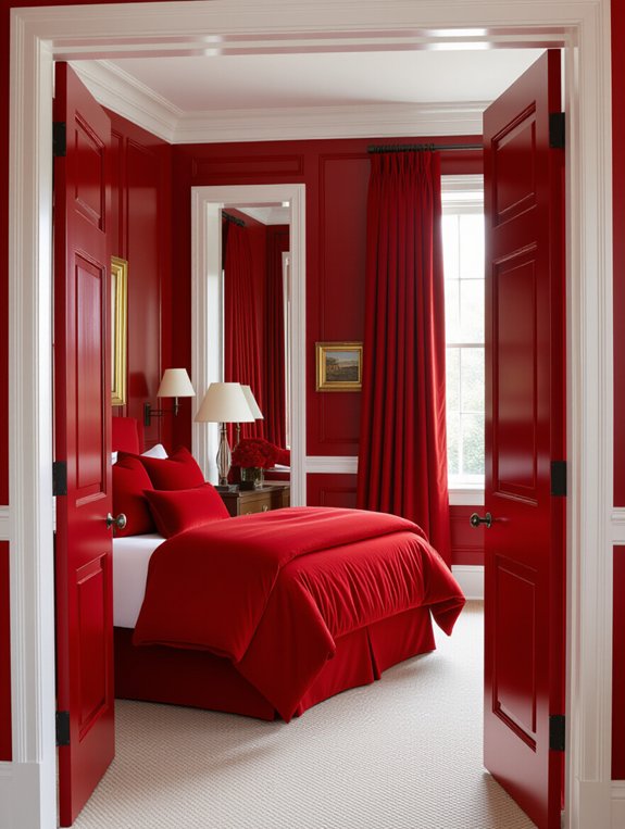 bold red doors trim