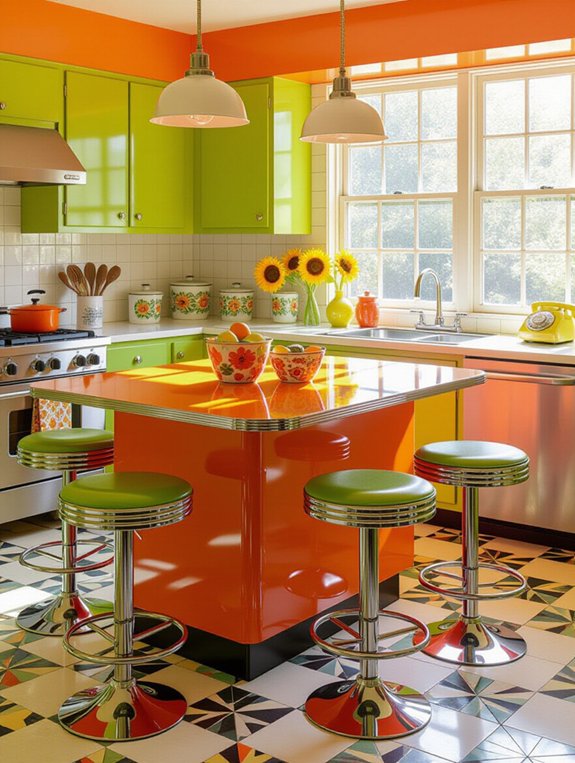 bold retro kitchen centerpiece