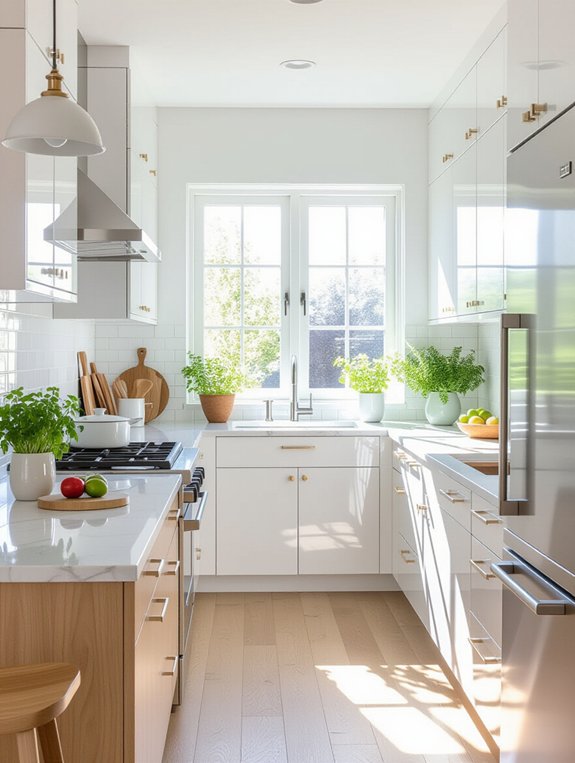 bright airy micro kitchen