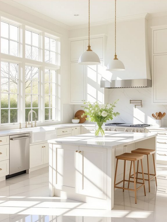 bright airy white kitchen