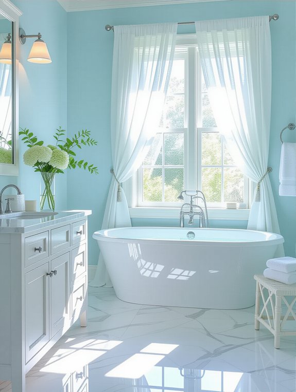 bright blue bathroom design