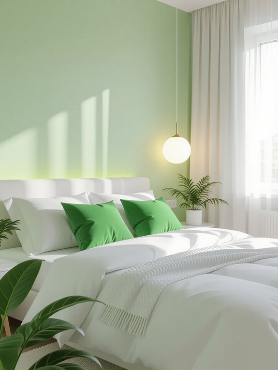 bright lime bedroom accents