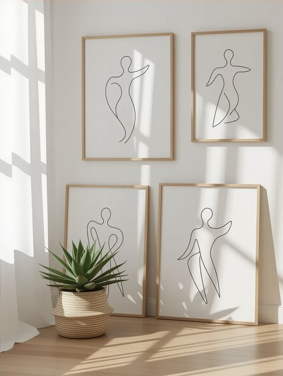 calm minimalist line art