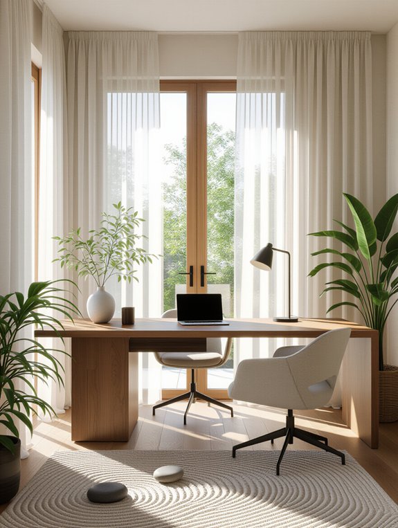 calm organized workspace design