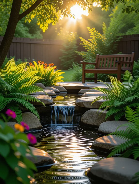 calming backyard water feature