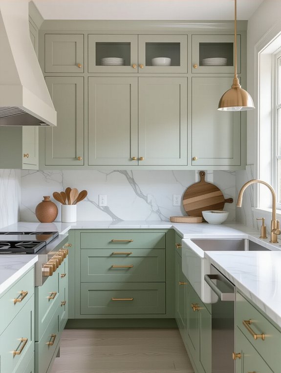 calming gray and green