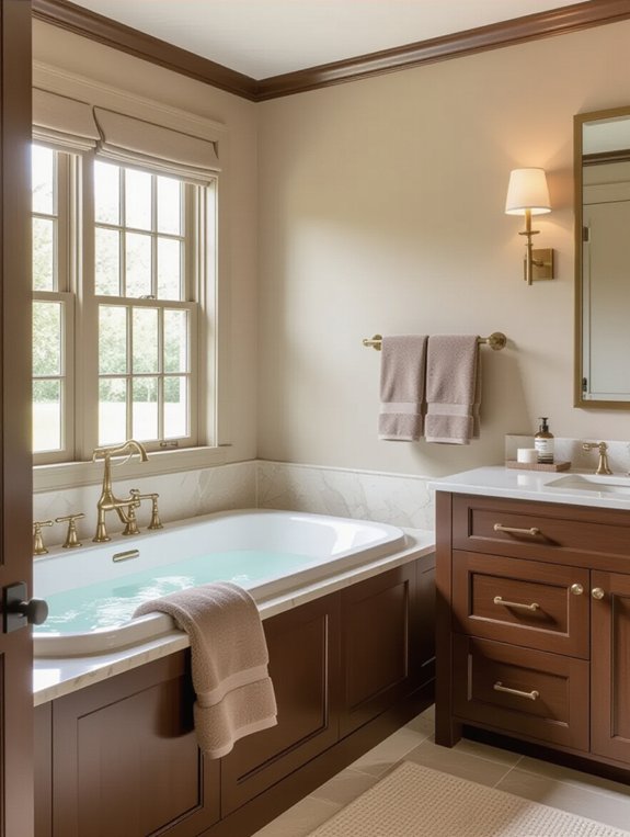 calming taupe bathroom retreat