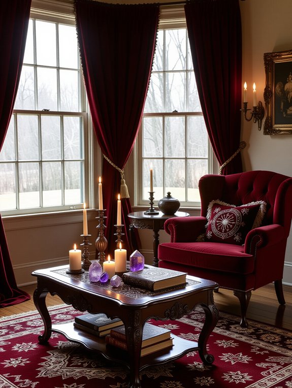 candlelit cozy living room