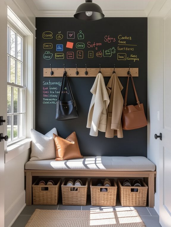 chalkboard wall for organization
