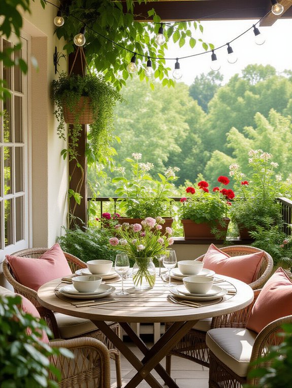 charming balcony dining area