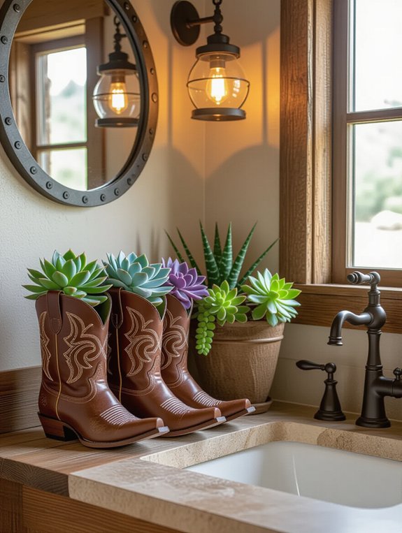 charming cowboy boot planters