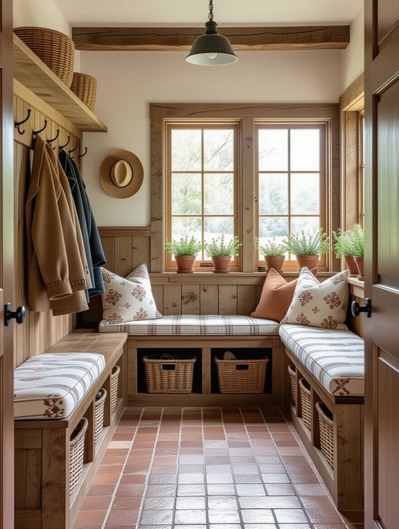 charming farmhouse mud room