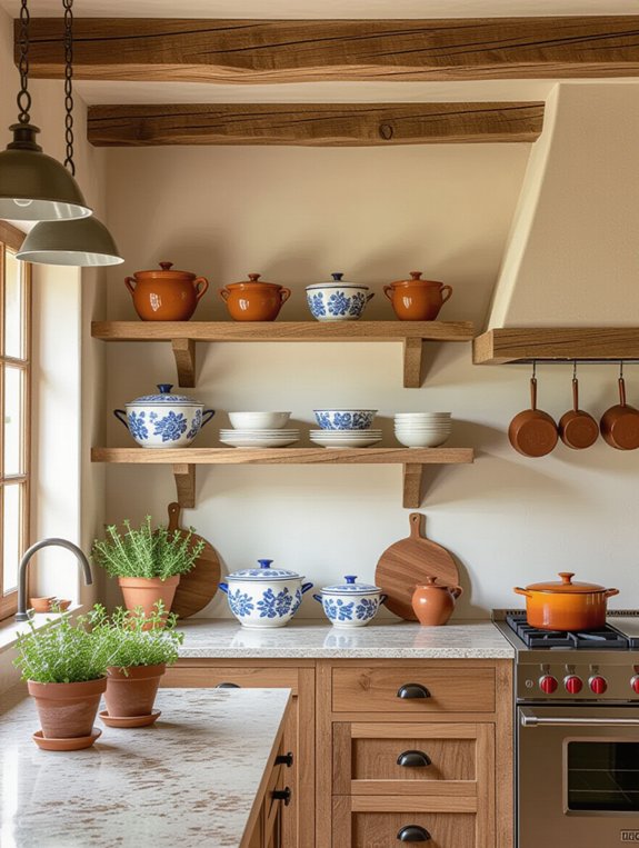 charming open shelving displays