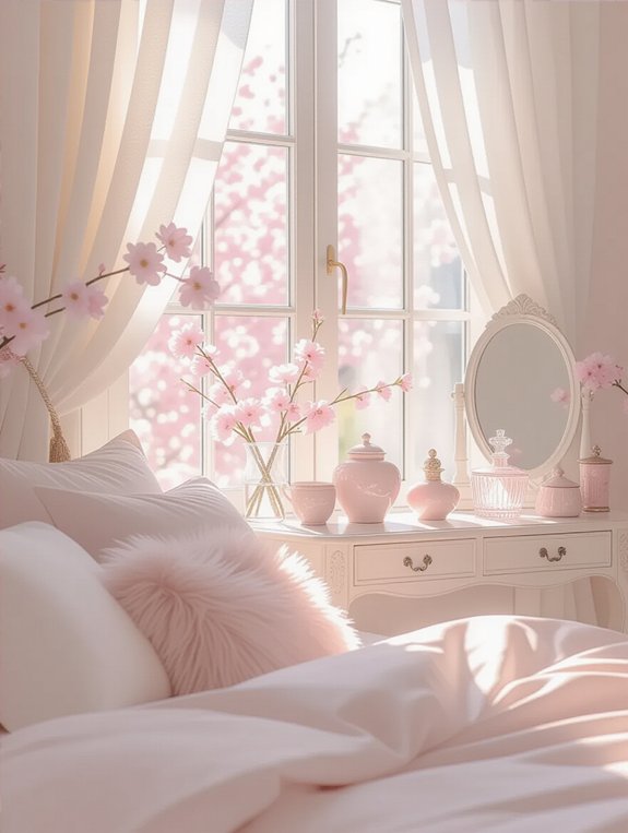 charming pink bedroom accents