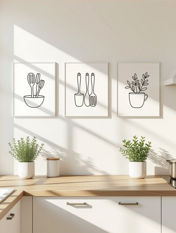 chic minimalist kitchen art