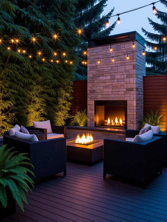 chic patio gas fireplace