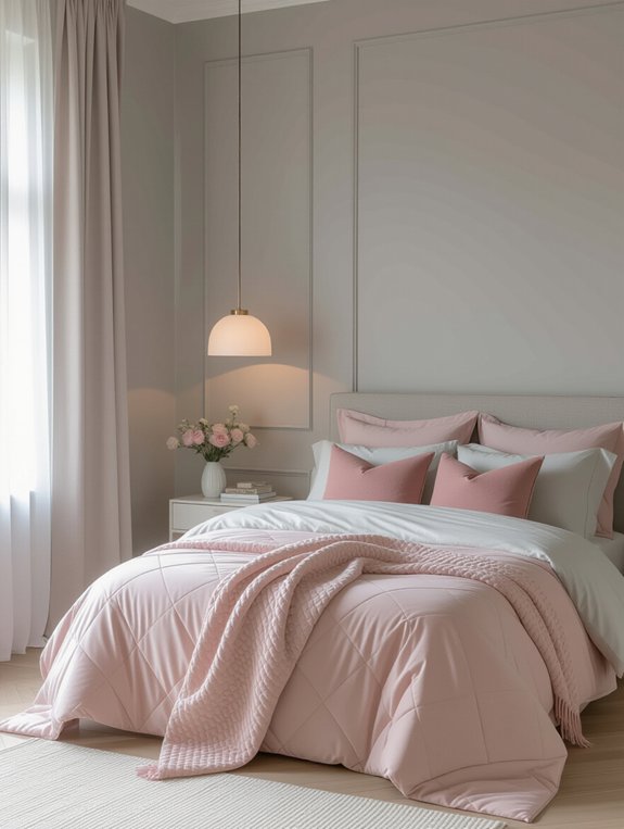 chic pink pillows contrast