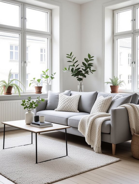 chic scandinavian gray couch