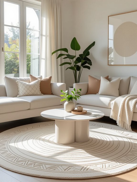 circular rugs enhance comfort
