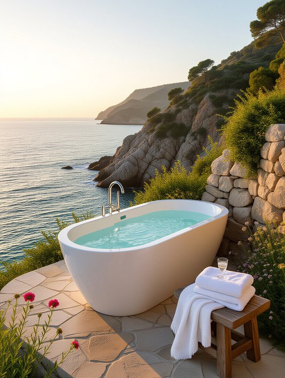 cliffside luxury bathing experience