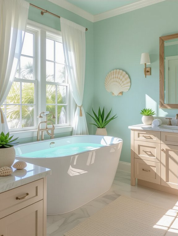 coastal serene bathroom design