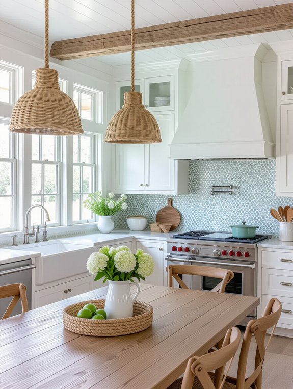 coastal white kitchen design