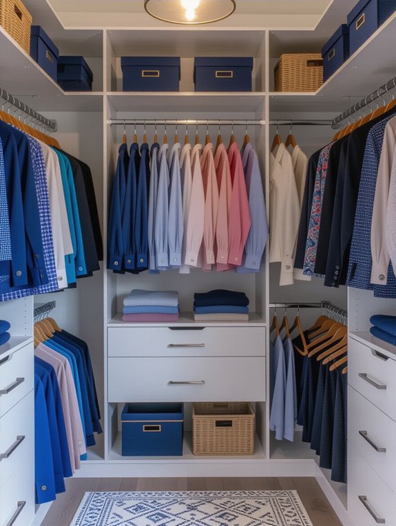 color coded closet organization