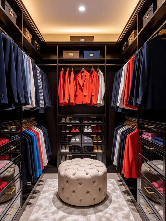 color coded closet organization system